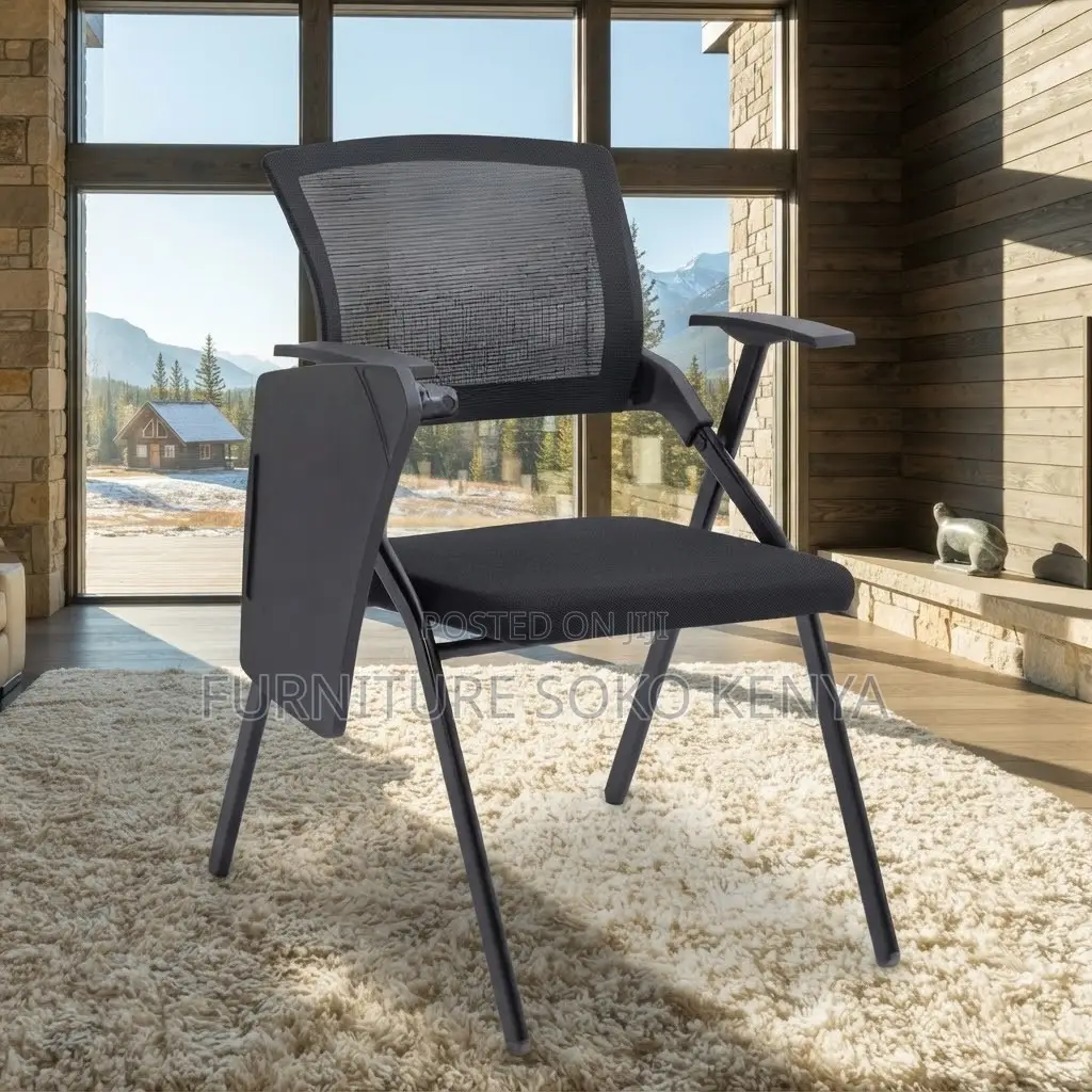 Office Chair; Foldable Study Seat With Writing Pad