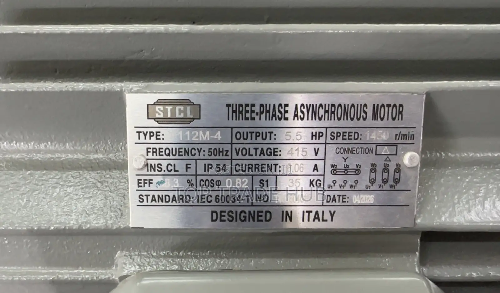 STCL Asynchronous Electric Motor 5.5hp 3 Phase Low Speed 1450rpm