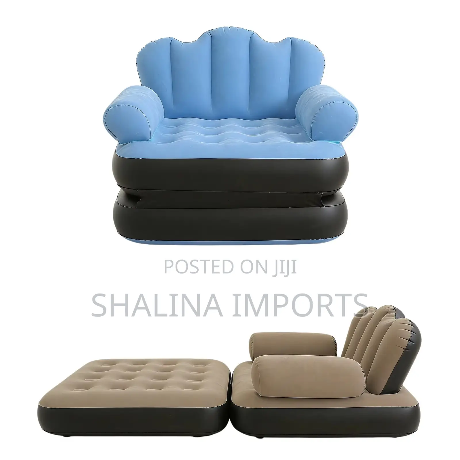 5 in 1 Inflatable Couch Lazy Sofa Bed With L-Shaped Armrest