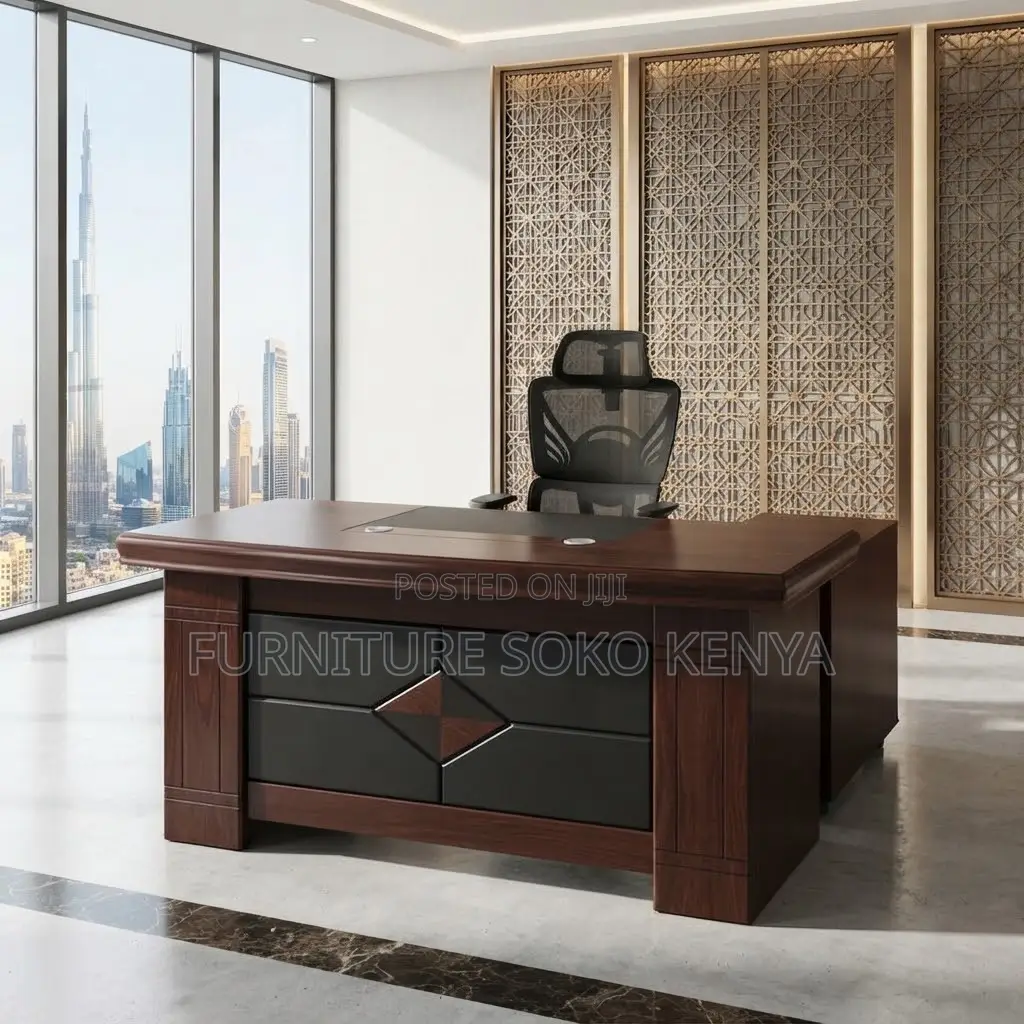 Office Desk: 1.6M Mahogany Executive Office Desk With Pedestal