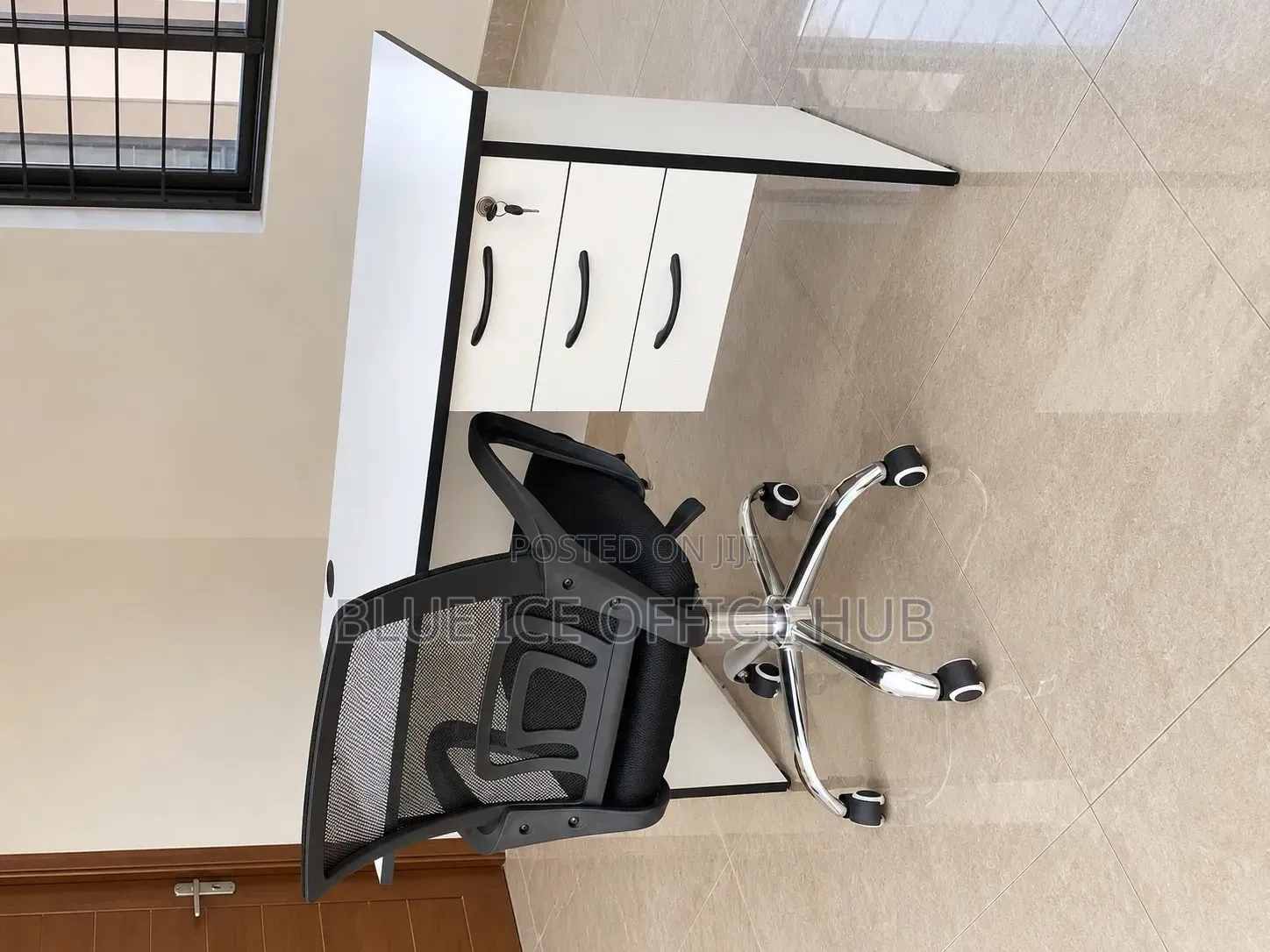 White Office Desk With Mesh Chair