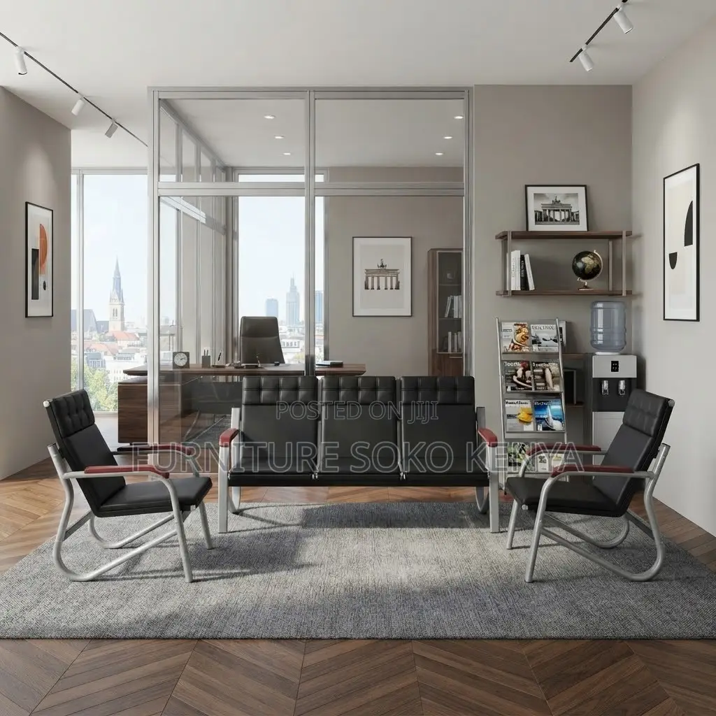 Office Sofa; Office 5-Seater Executive Leather Sofa Set