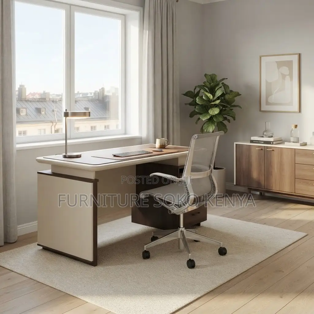 Office Desk; 1.4M Executive Office Desk With Storage