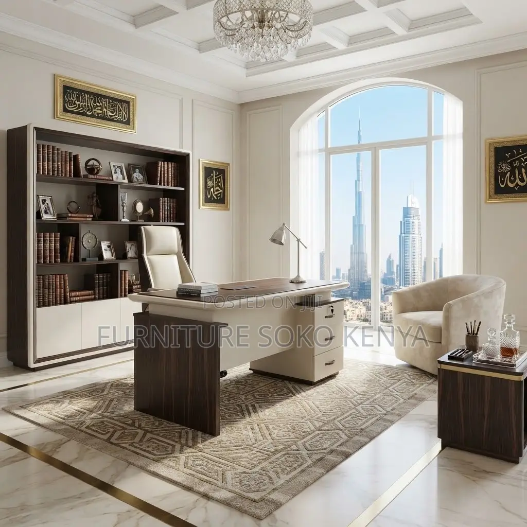 Office Desk; 1.4M Executive Office Desk With Storage