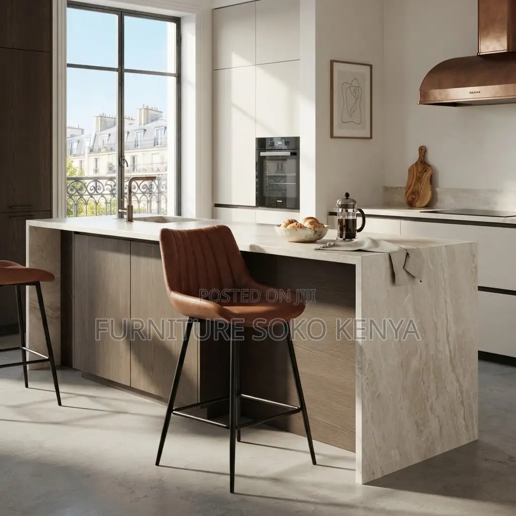 Bar Stool; Upholstered Leather Stool for Home and Restaurant Use