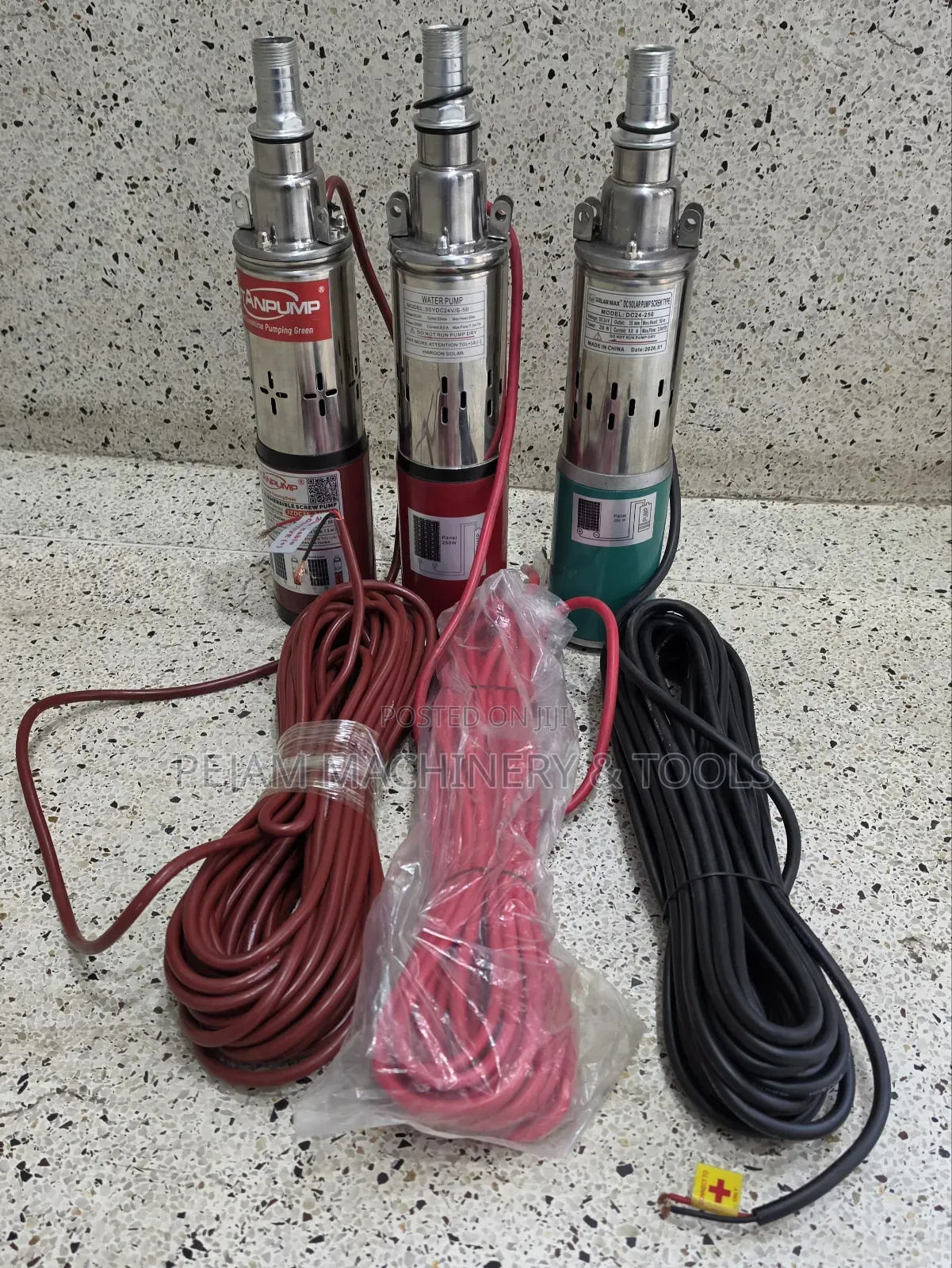 24V DC 50m Head 250Watts Solar Submersible Pump With Copper Winding
