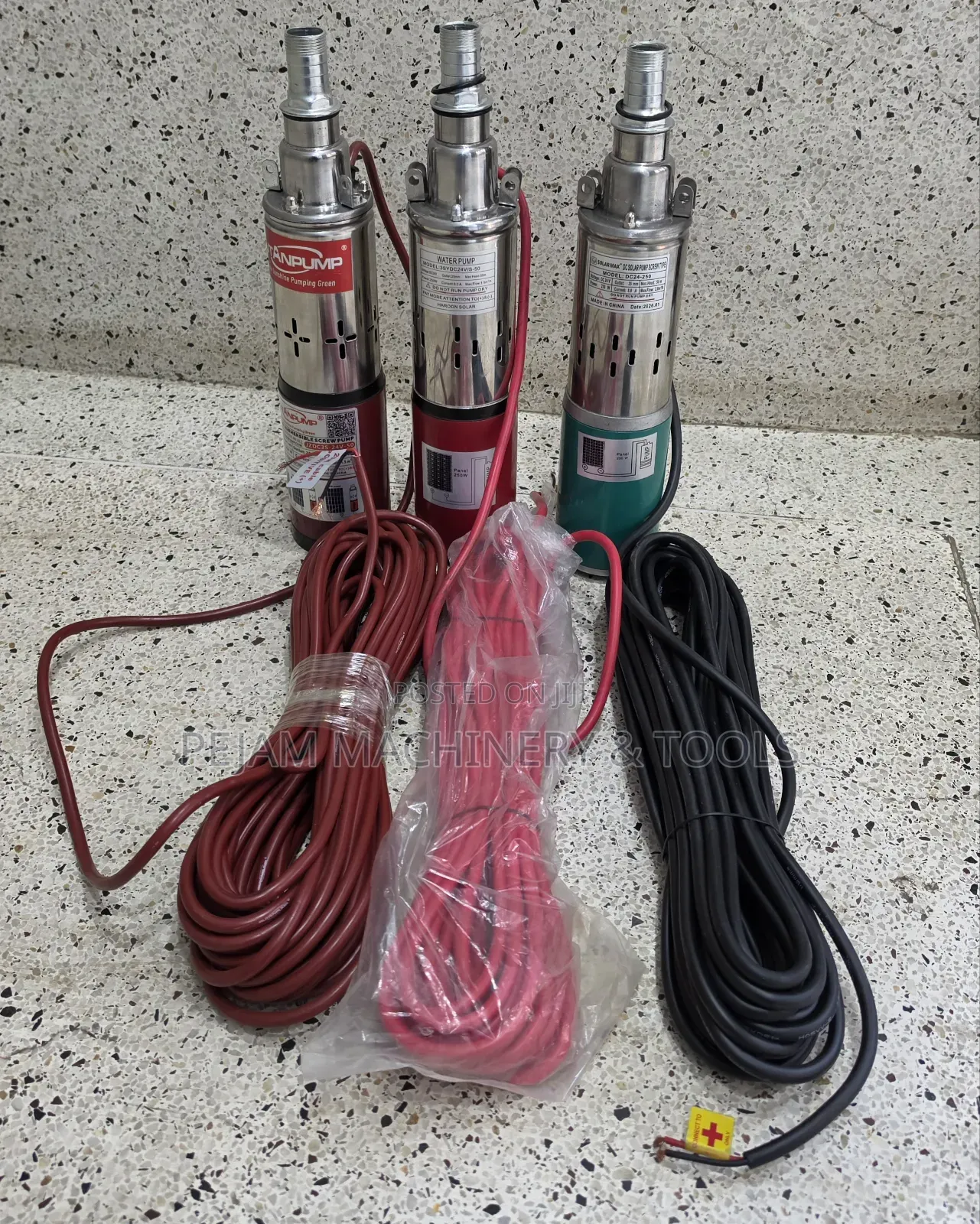 24V DC 50m Head 250Watts Solar Submersible Pump With Copper Winding