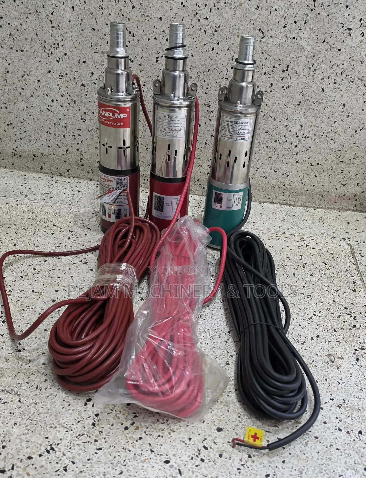 24V DC 50m Head 250Watts Solar Submersible Pump With Copper Winding