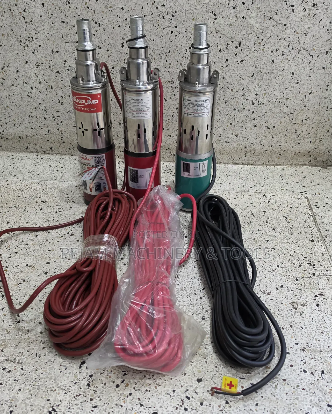 24V DC 50m Head 250Watts Solar Submersible Pump With Copper Winding