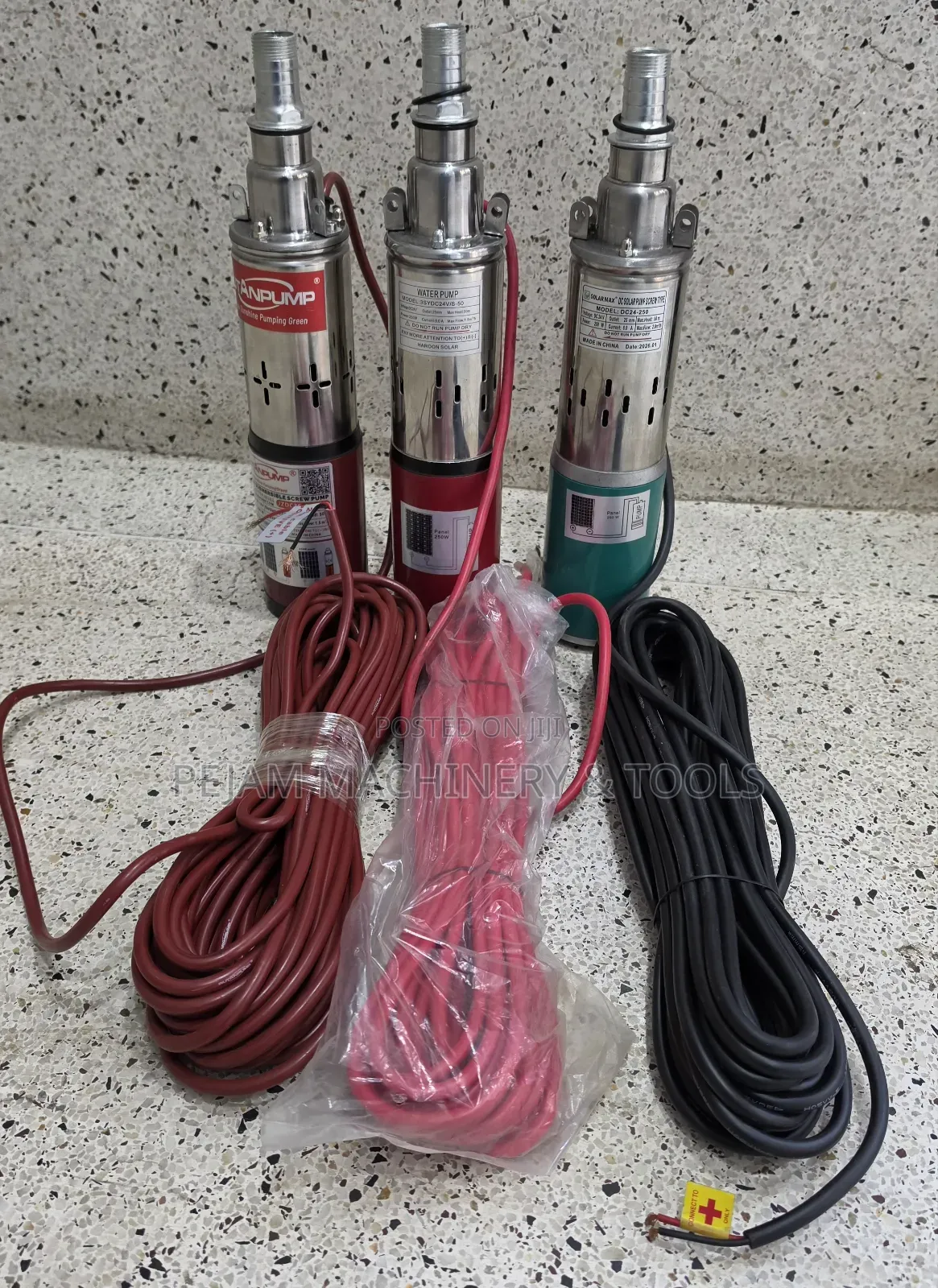 24V DC 50m Head 250Watts Solar Submersible Pump With Copper Winding