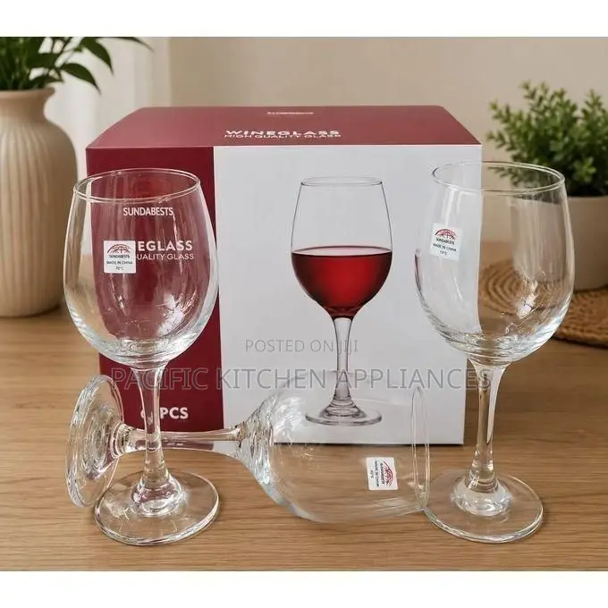 Sundabest Wine Glasses Set – 6 Pieces 300ml Crystal Clear