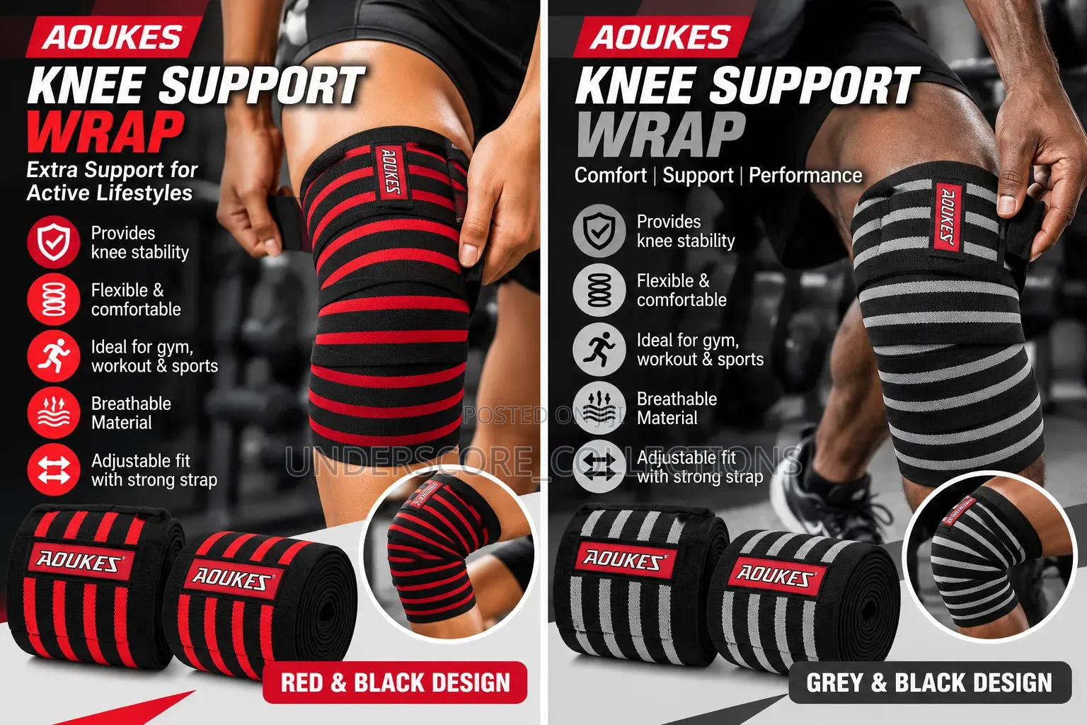 A Pair for Knee Wraps* Men Fitness Weight Lifting Elastic Bandage