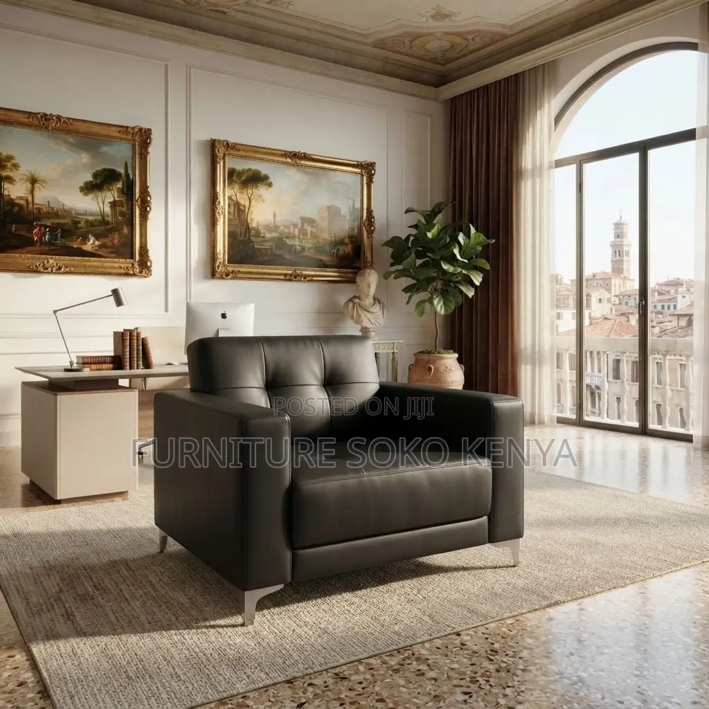 Sofas: Faux Leather Ergonomic 1 Piece Set Sofa