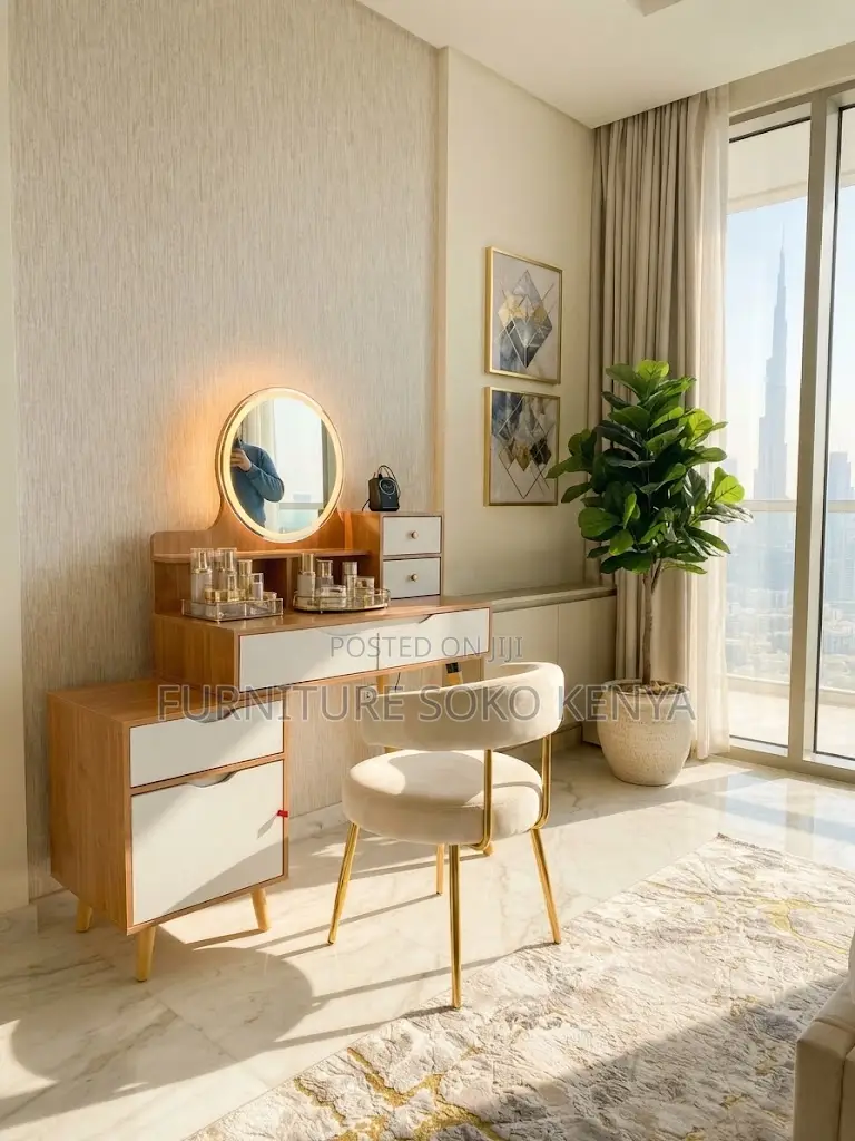 Dressing Table; Premium Vanity Dressing Table With Mirror for Bedroom