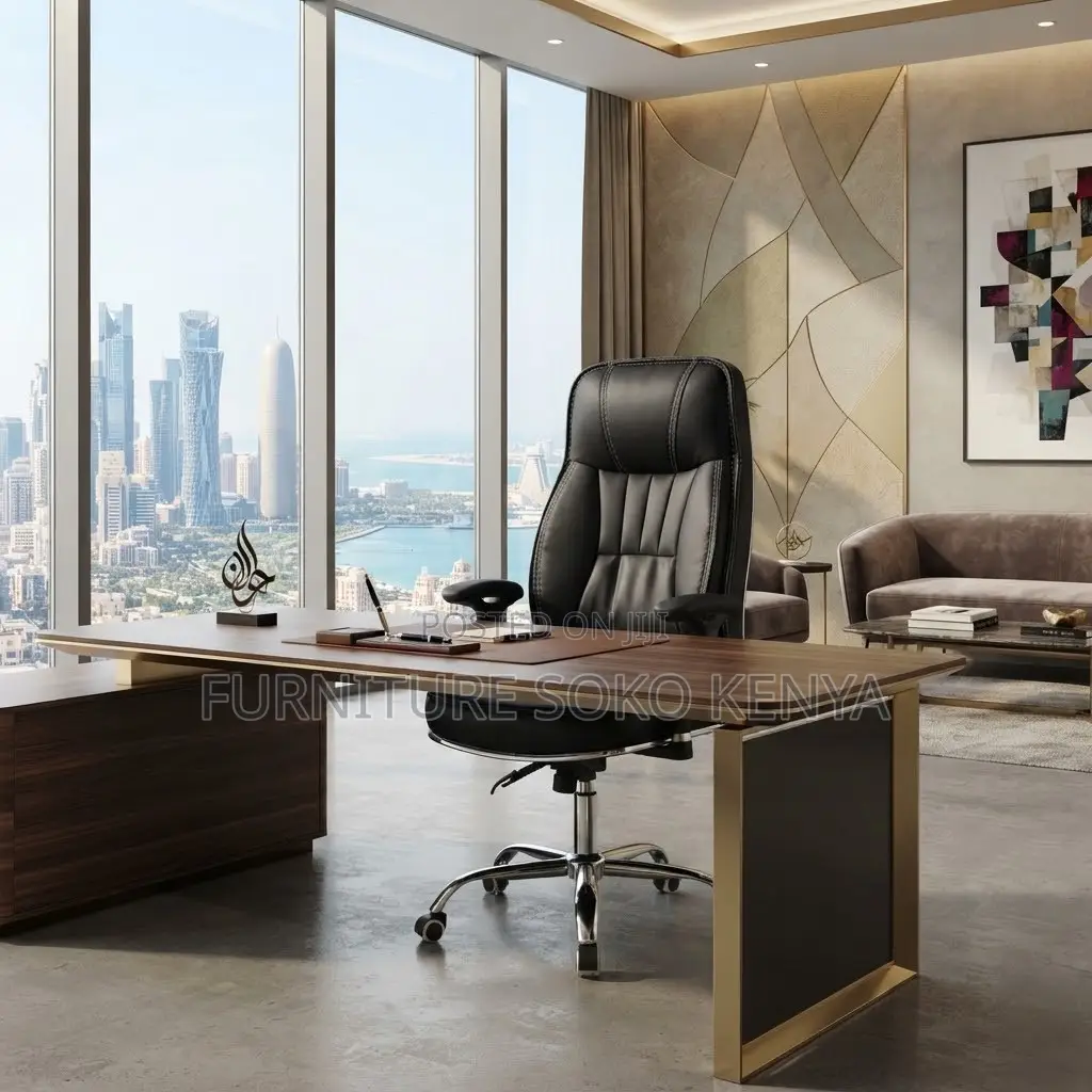 Office Chair : Ergonomic Black Recliner Leather Chair