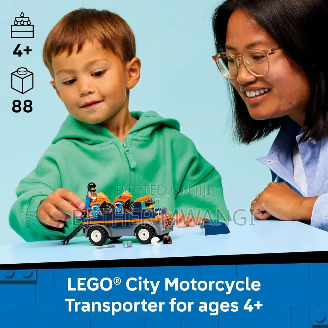 LEGO City Motorcycle Transporter Building Set