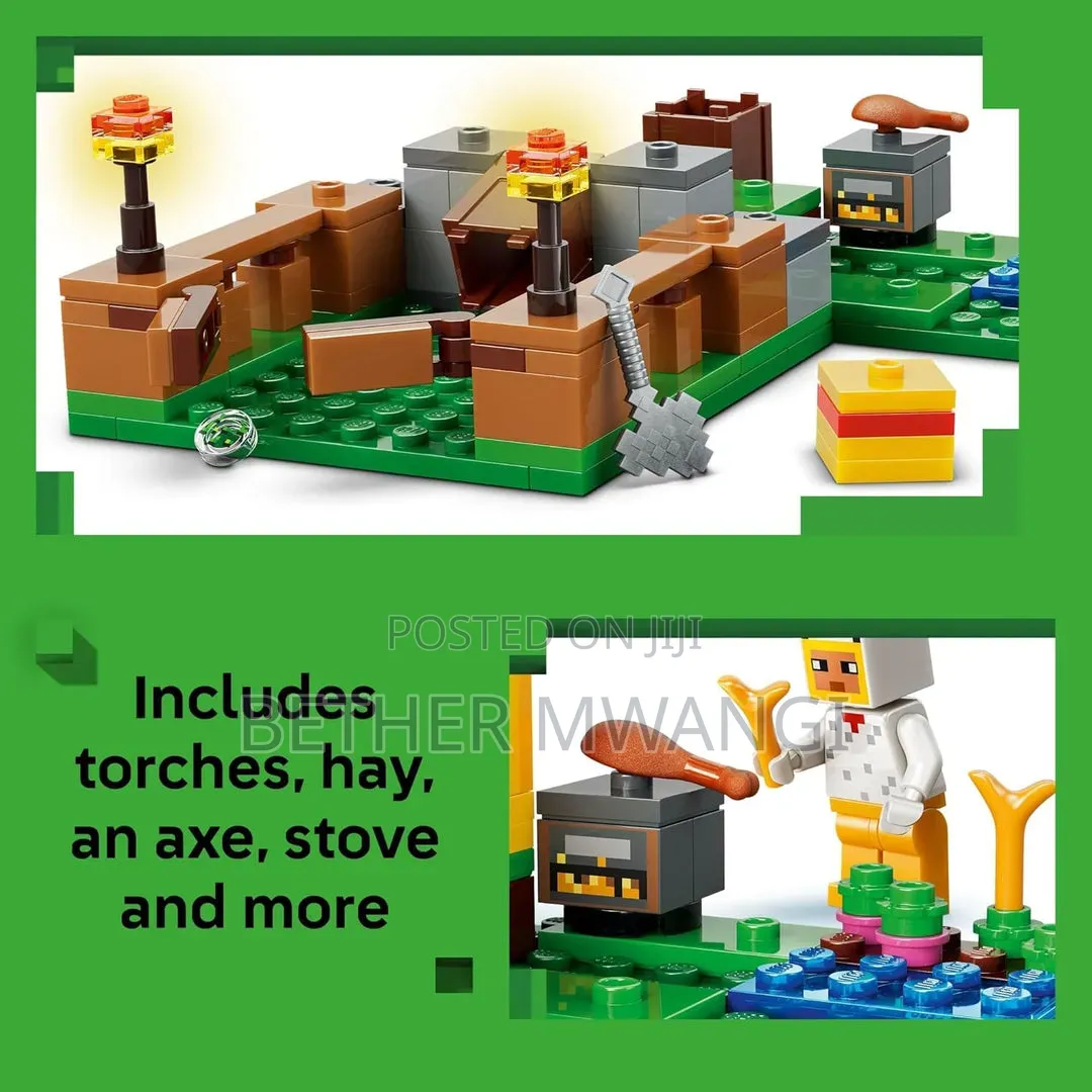 LEGO Minecraft Chicken Farm - Gaming Building Toy