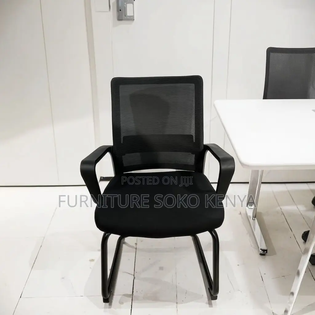 Office Chair : Black Mesh Mid-Back Visitor and Conference Chair