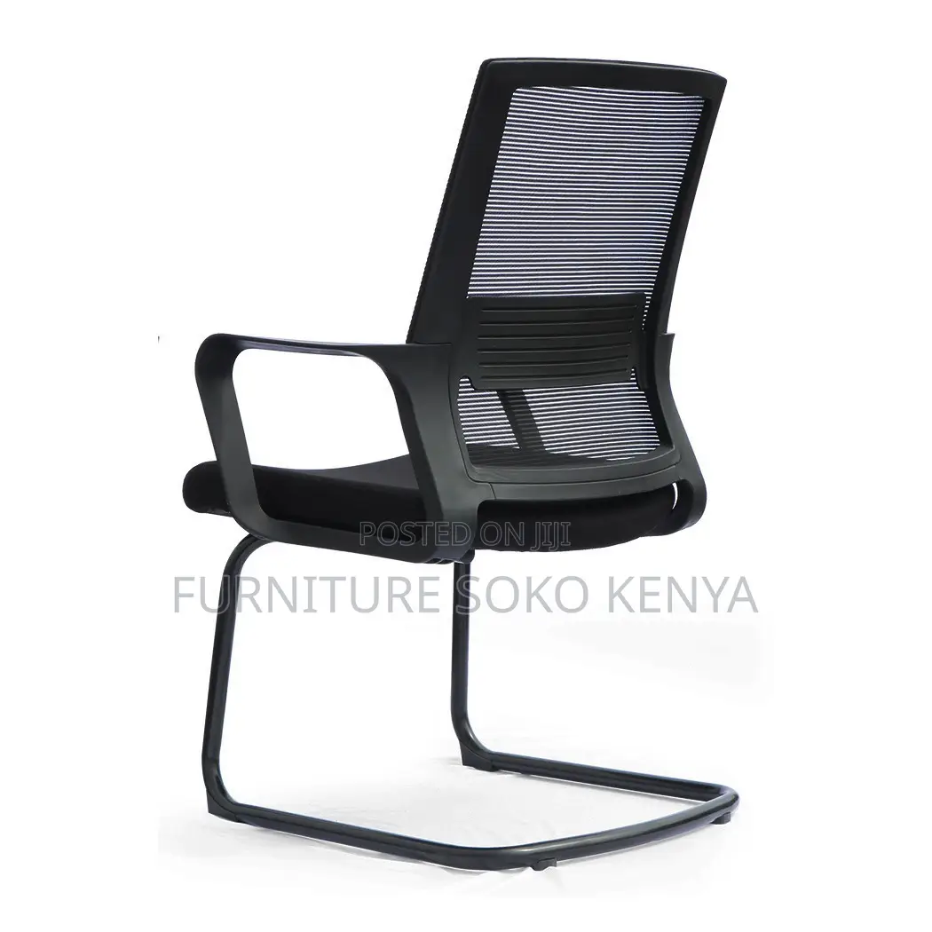 Office Chair : Black Mesh Mid-Back Visitor and Conference Chair