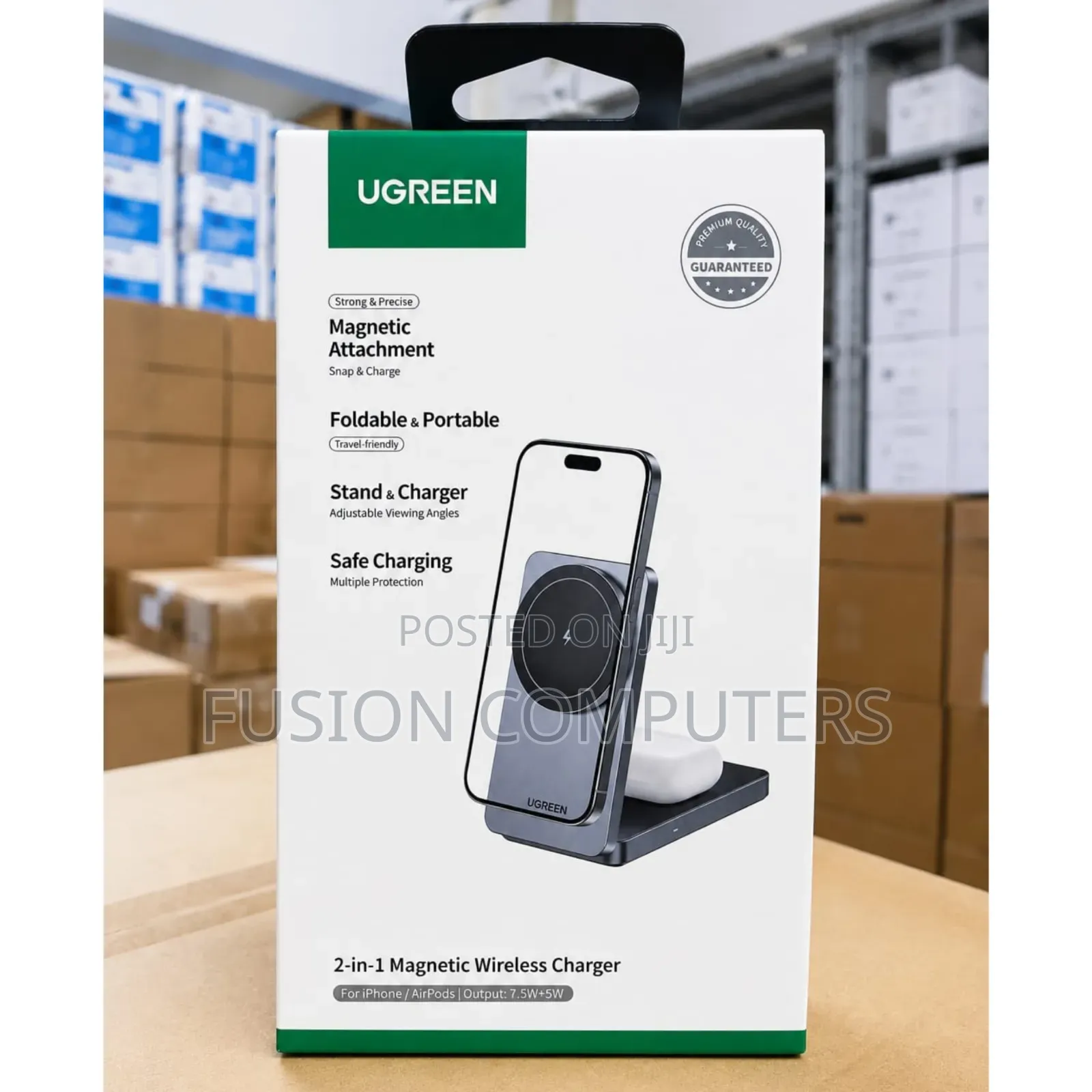 Ugreen W528 2 in 1 Magnetic(phone(15w)and Airpods(5w)wireless Charger