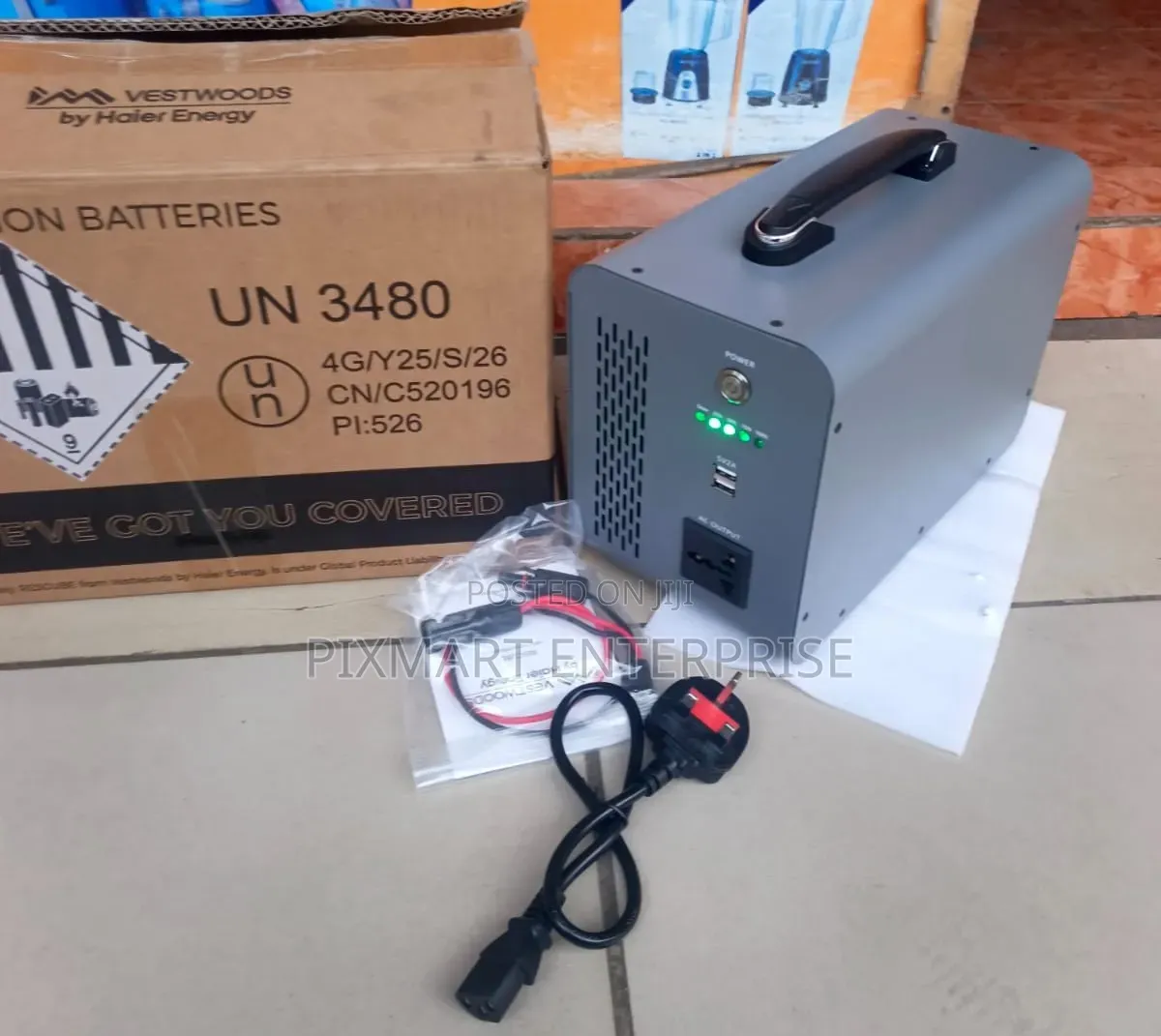 Portable Emergency Backup Battery With AC and USB Outputs