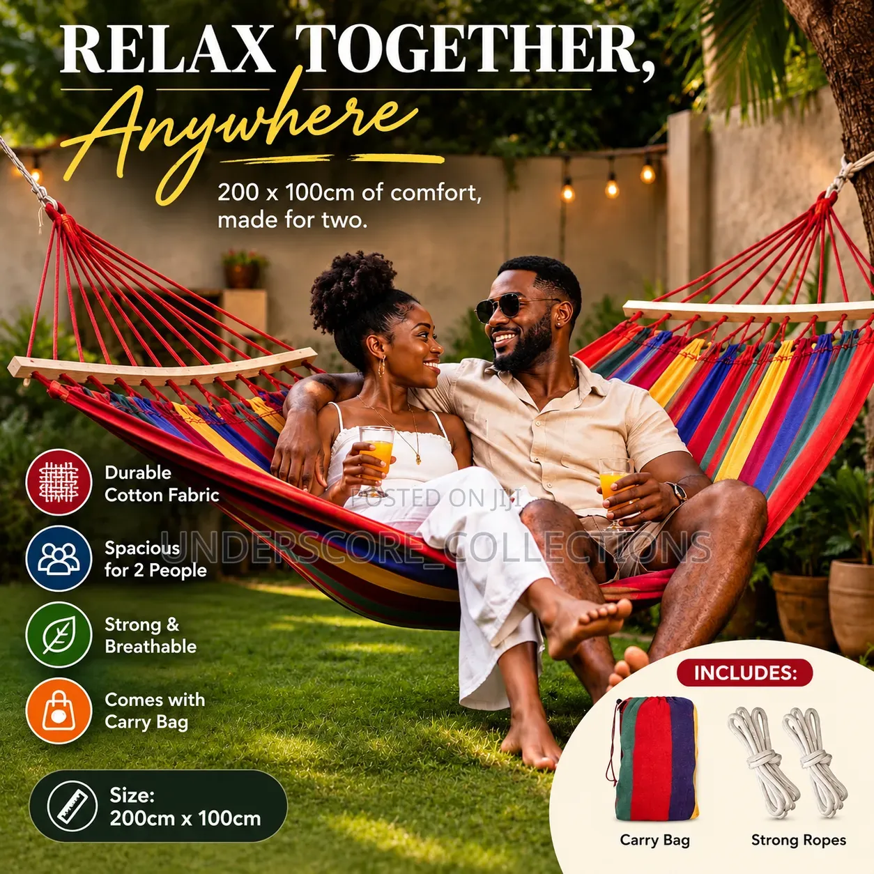 *Striped Outdoor Heavy Load Bearing Hammock* Size: 200×100cm