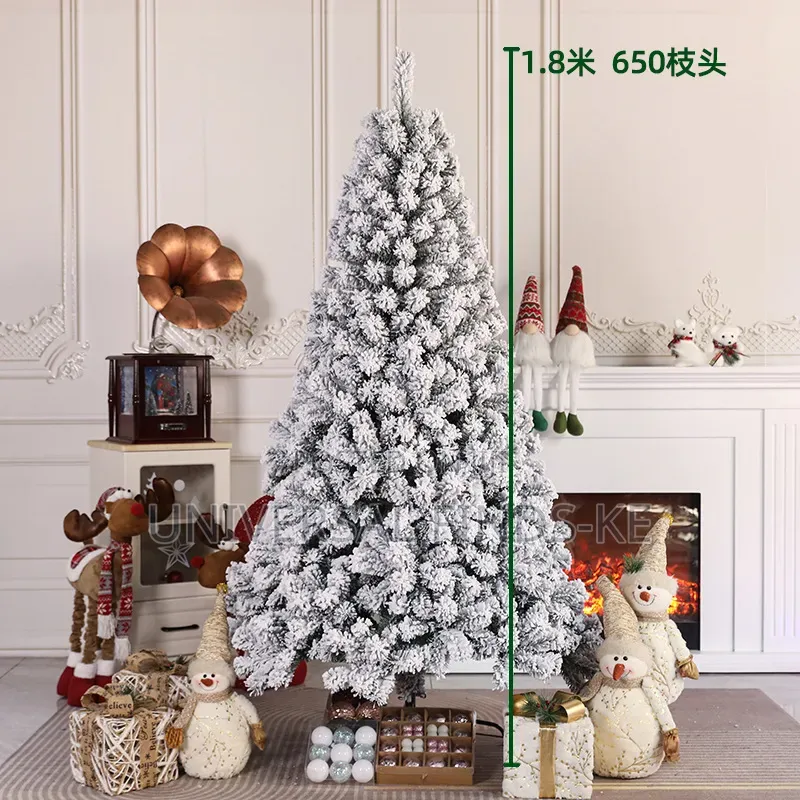 Snow Flocked Artificial Christmas Tree for Home Office 1.2 M