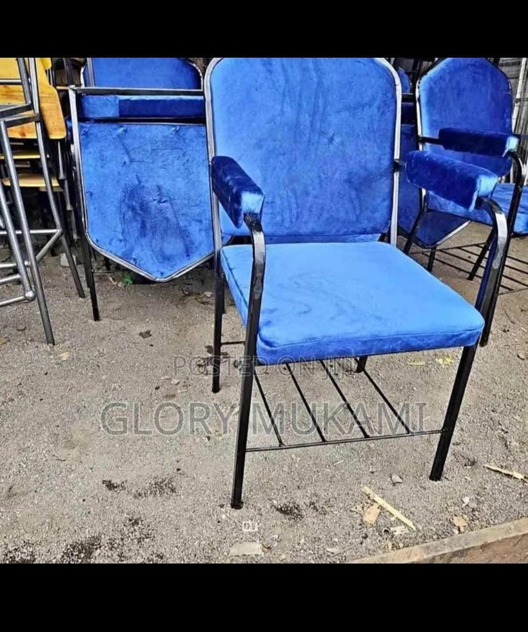Blue Arm Church Chairs