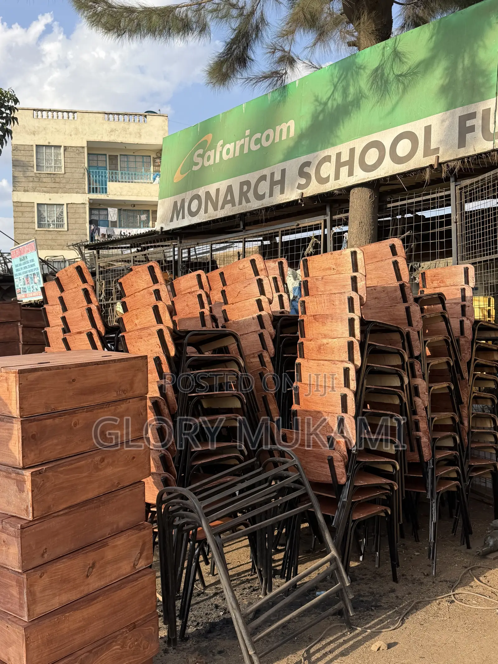 Brown Varnished School Chairs