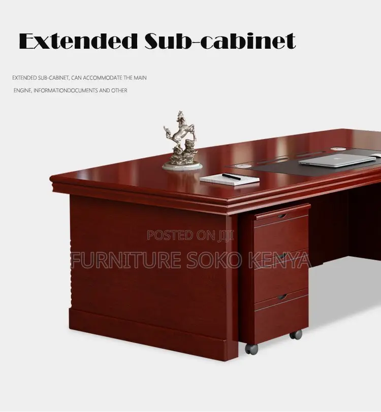 Office Desk : Deep Mahogany Polish 1.8M Executive Desk