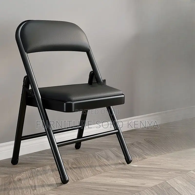 Outdoor Chair : Black Metal Folding Chair