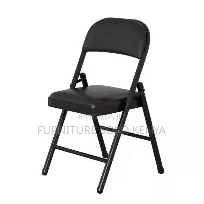 Outdoor Chair : Black Metal Folding Chair