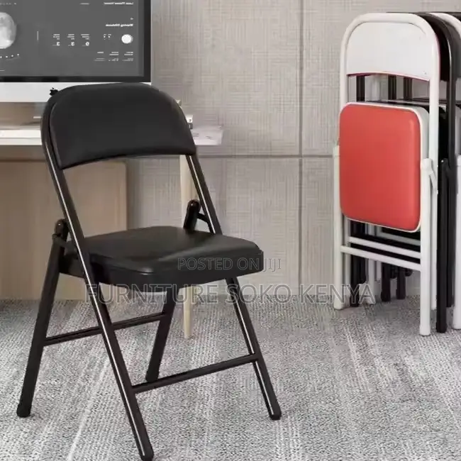 Outdoor Chair : Black Metal Folding Chair