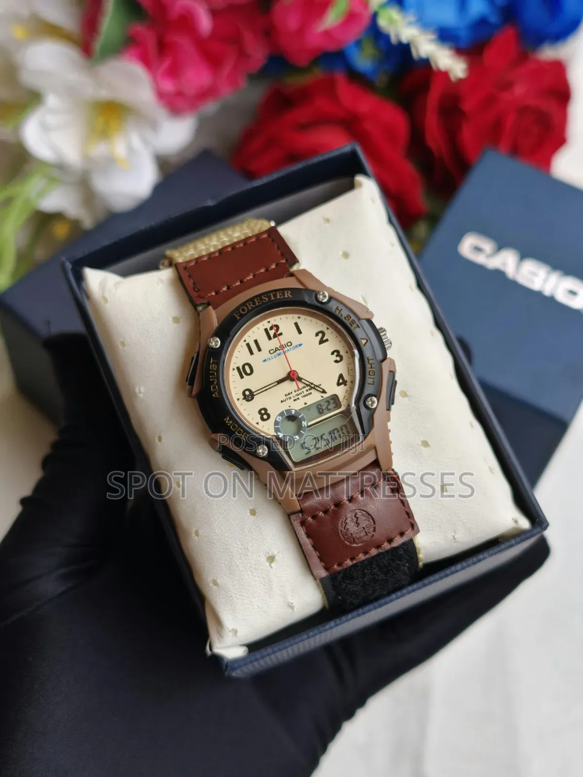 Casio Forester Watch + Casio Box. Blue/Green & Brown. We Deliver!