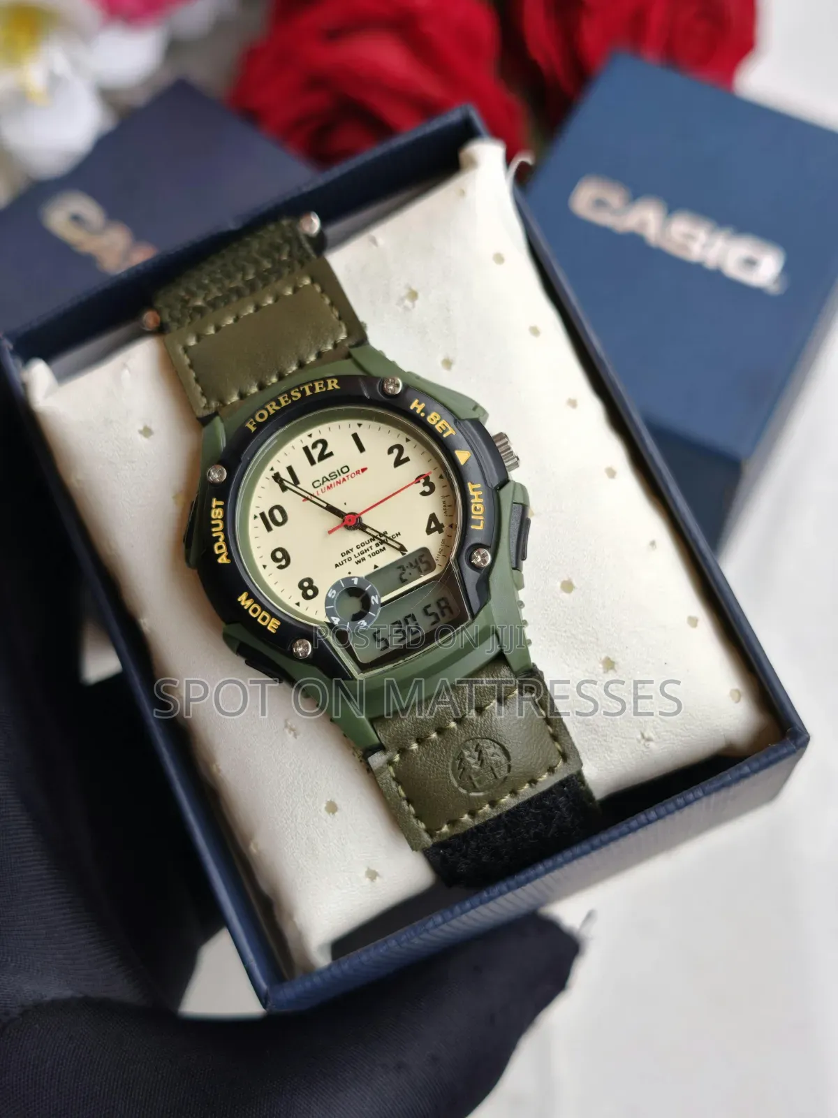 Casio Forester Watch + Casio Box. Blue/Green & Brown. We Deliver!