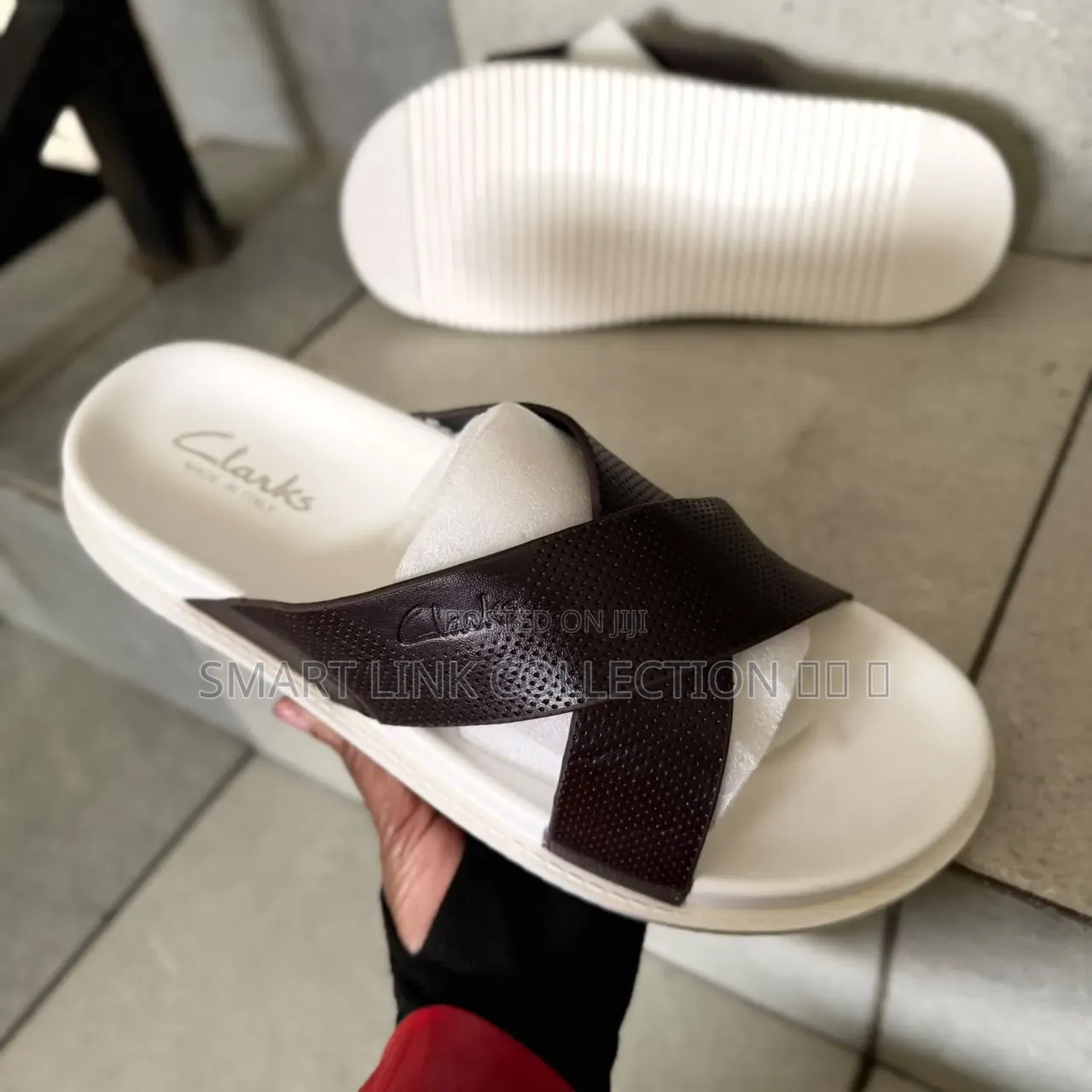 White Sole Clarks Open Shoes