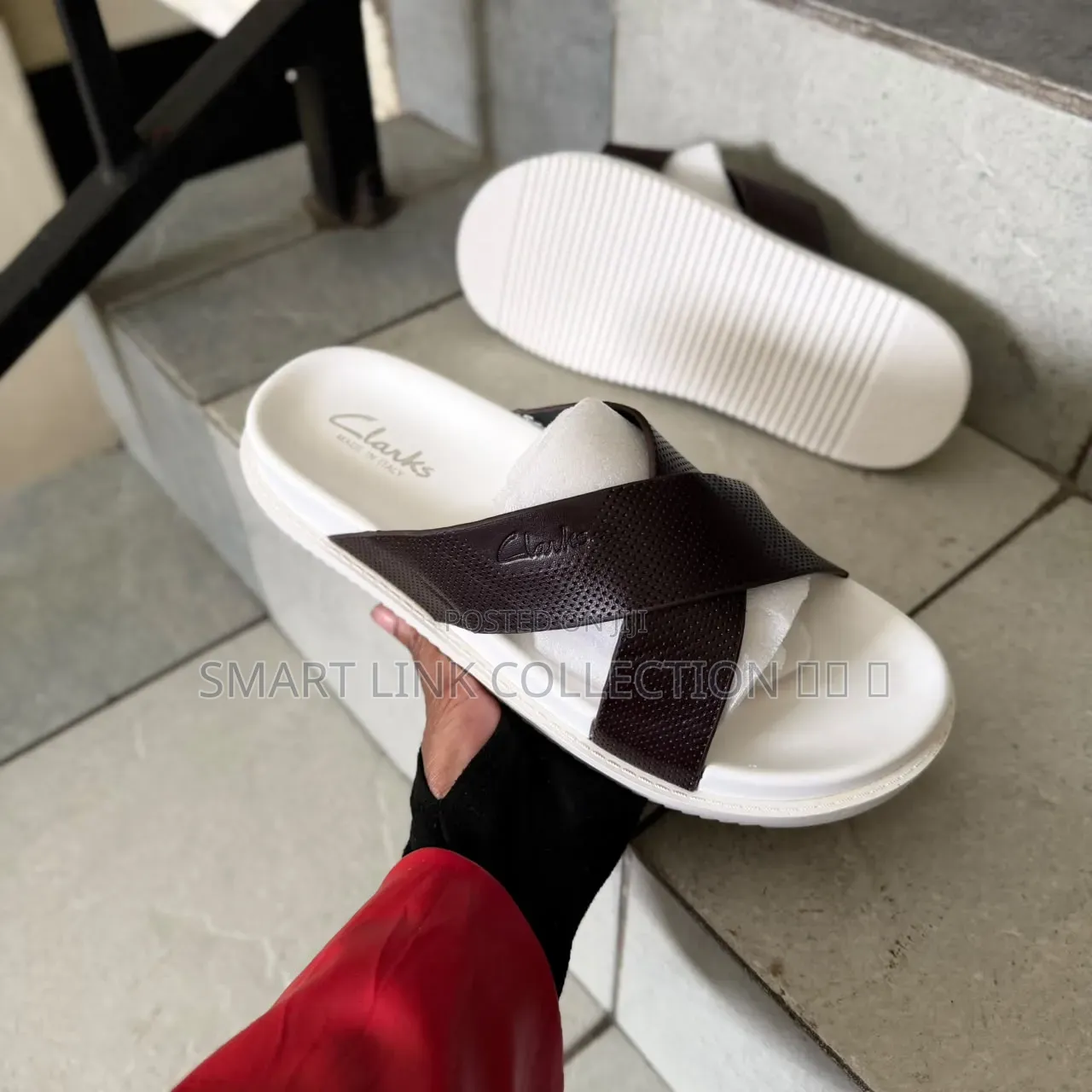 White Sole Clarks Open Shoes