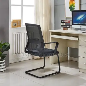 Office Chair : Black Mesh Office Visitor & Waiting Chair