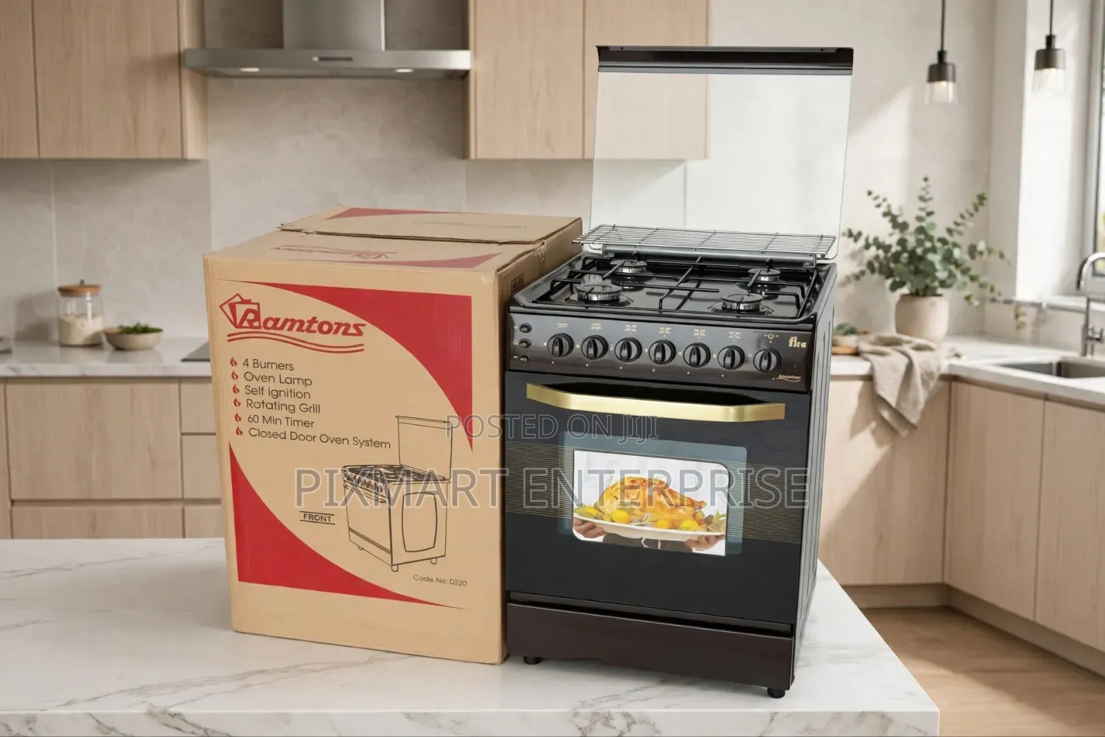 55x60 Ramtons Full Gas Cooker for Everyday Home Cooking