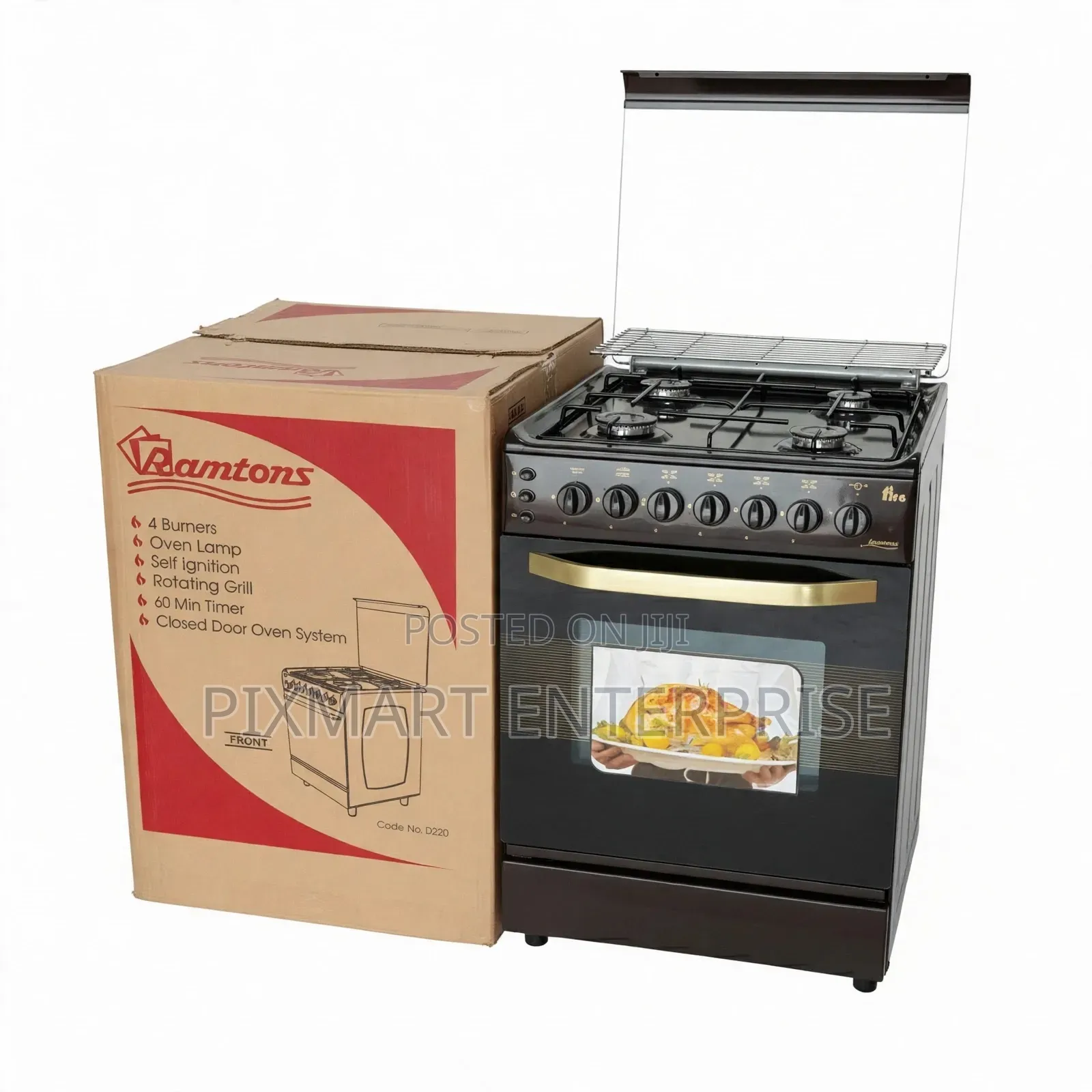Ramtons 55x60 Full Gas Cooker for Family Kitchen Use