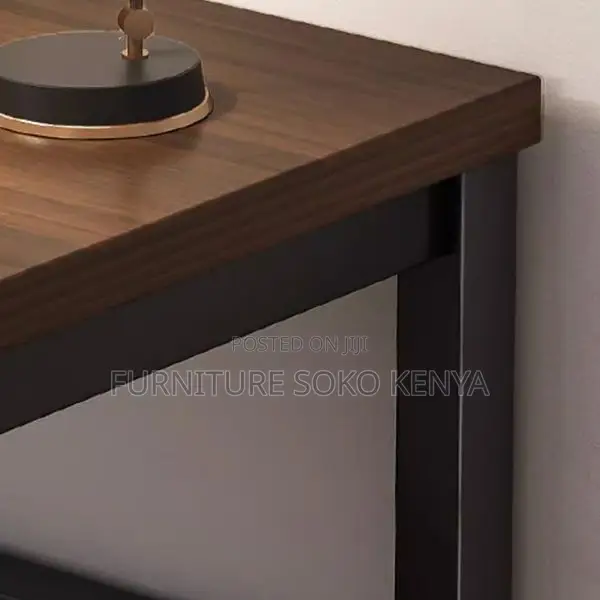 Office Desk : 1.2M Modern Industrial-Style Wood & Steel Computer Desk