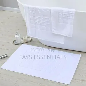 White Towel Bathroom Mat