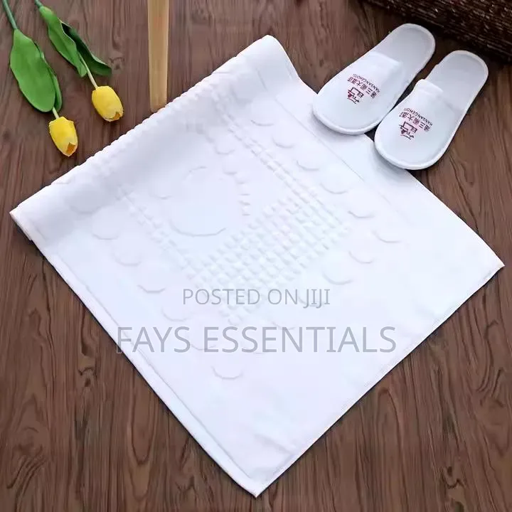 White Towel Bathroom Mat