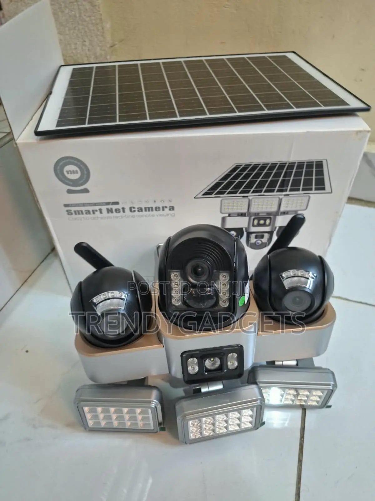 Triple Lens Outdoor Solar CCTV Camera With Two-Way Audio