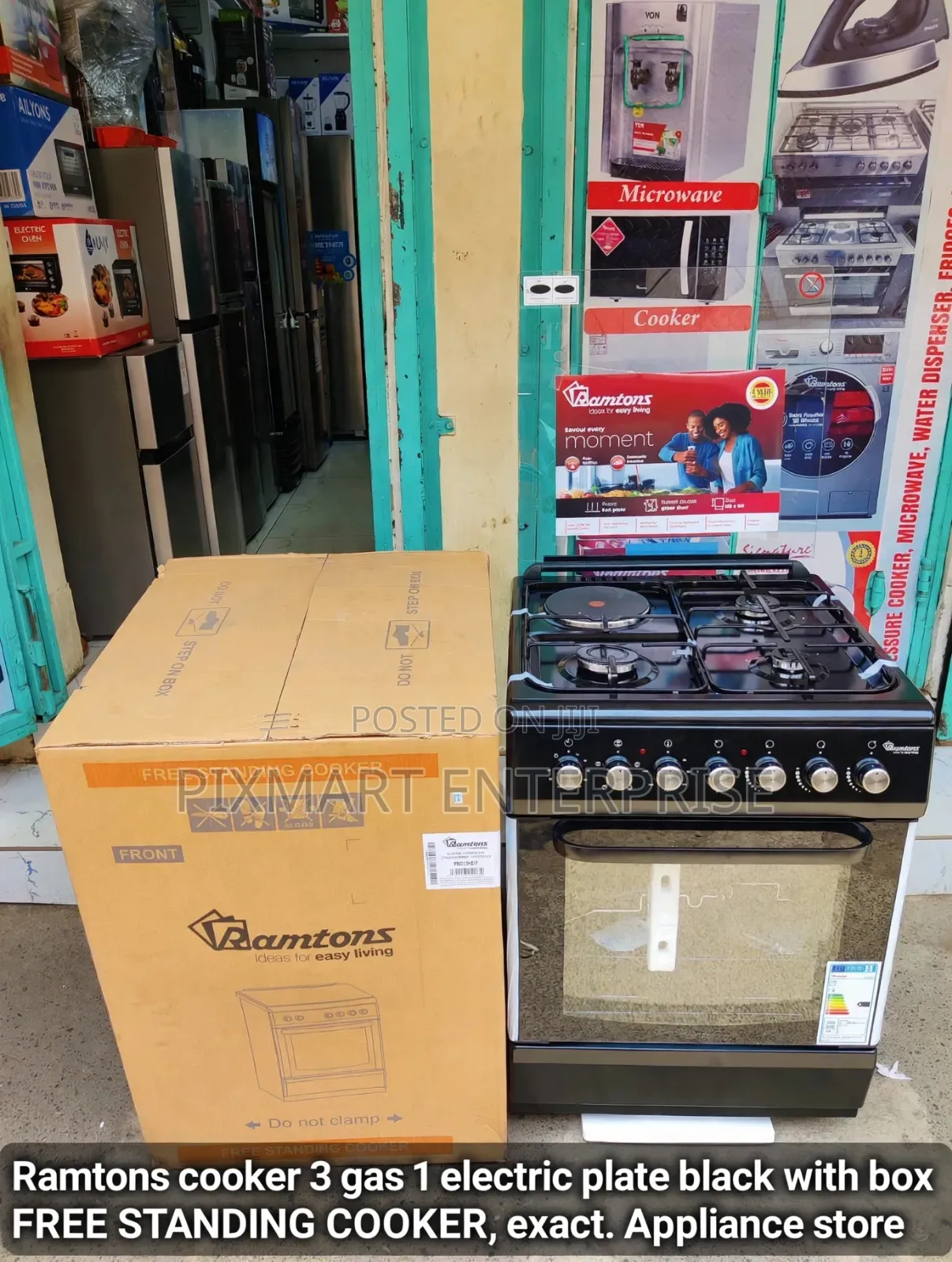 Ramtons 60x60cm Black Gas and Electric Standing Cooker RC310