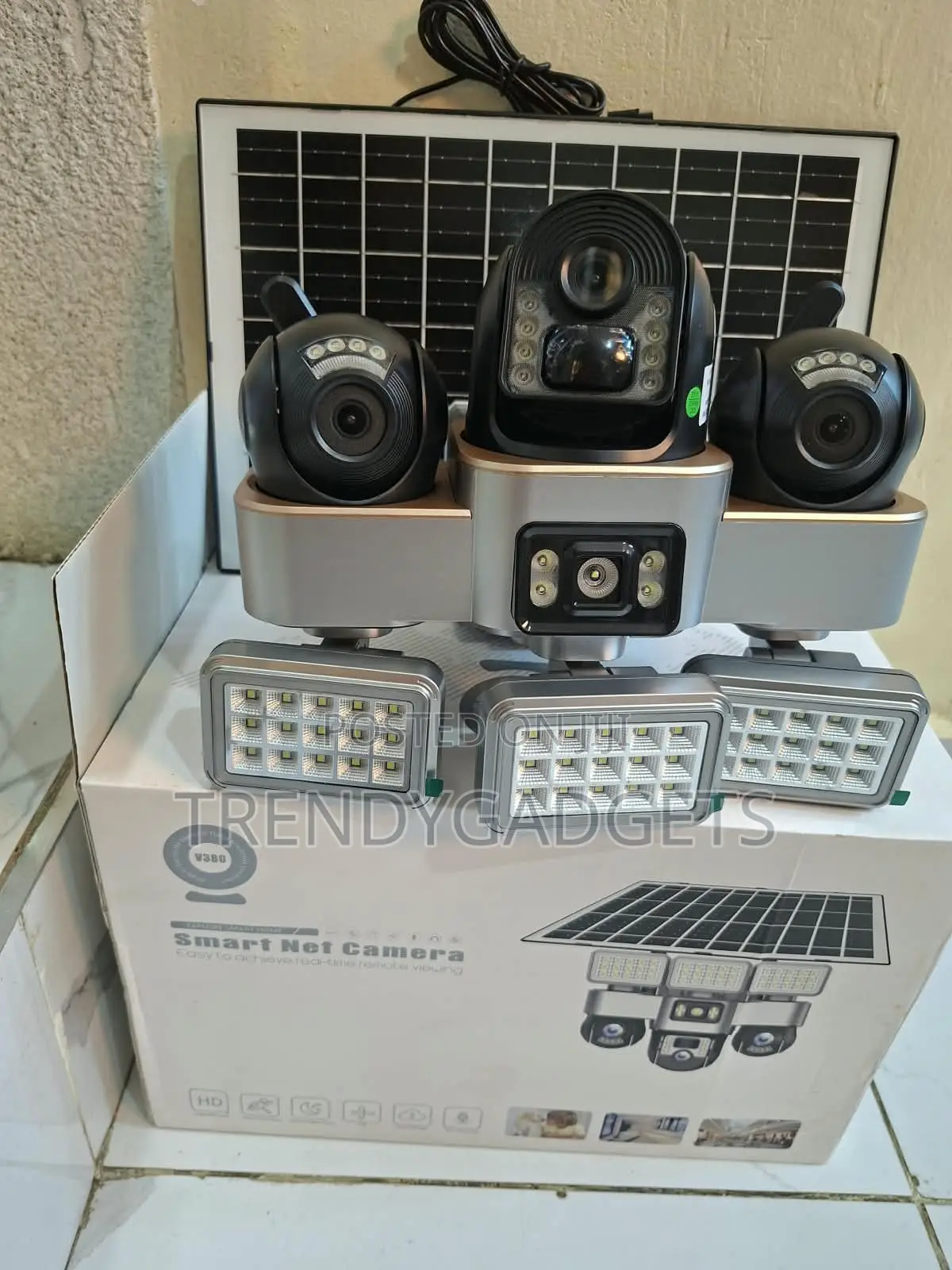 VTS 30 Outdoor Solar CCTV Camera With 3 Lenses and Night Vision