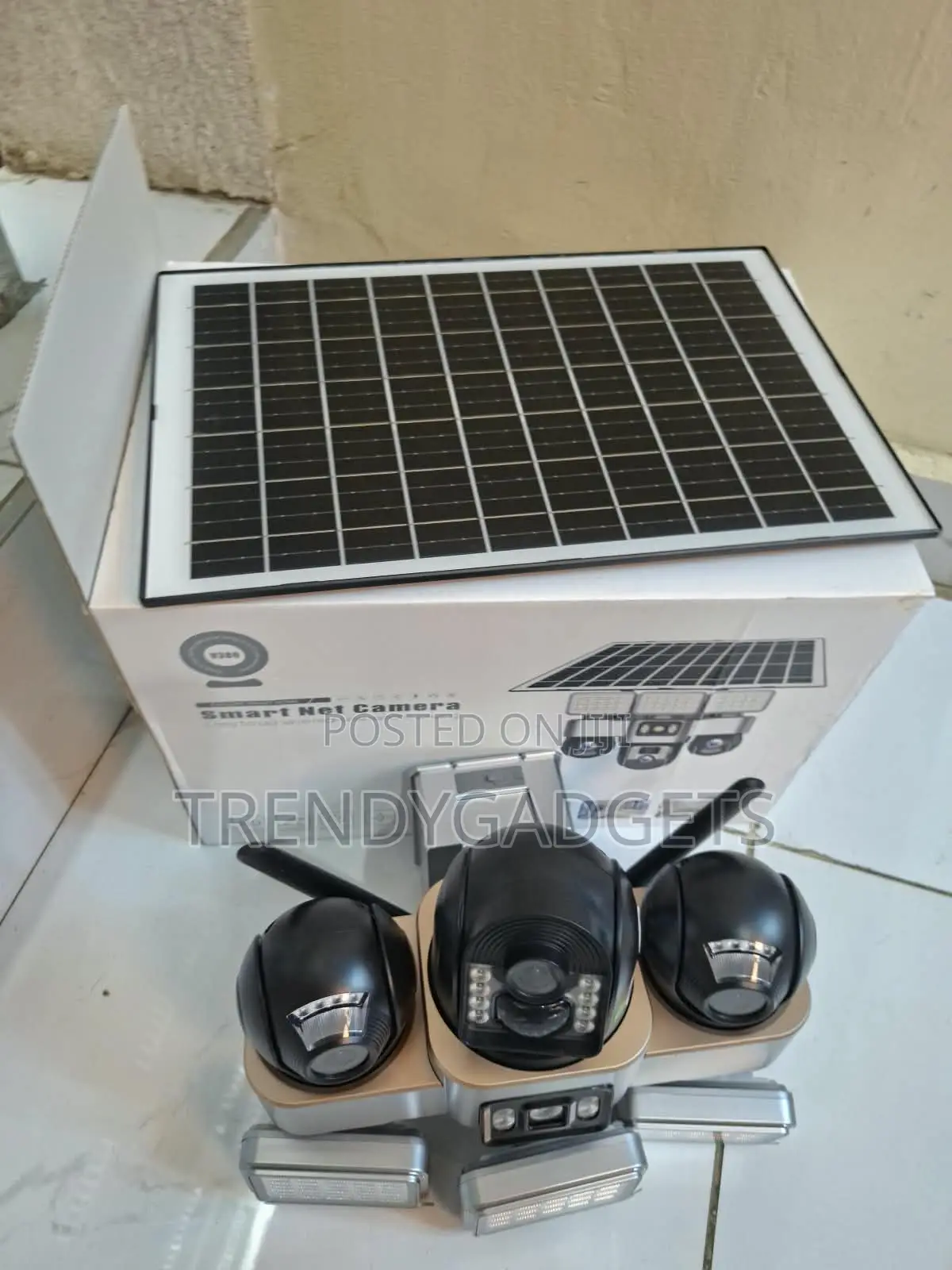 Triple Lens Solar CCTV Camera With V380 Pro Remote Monitoring