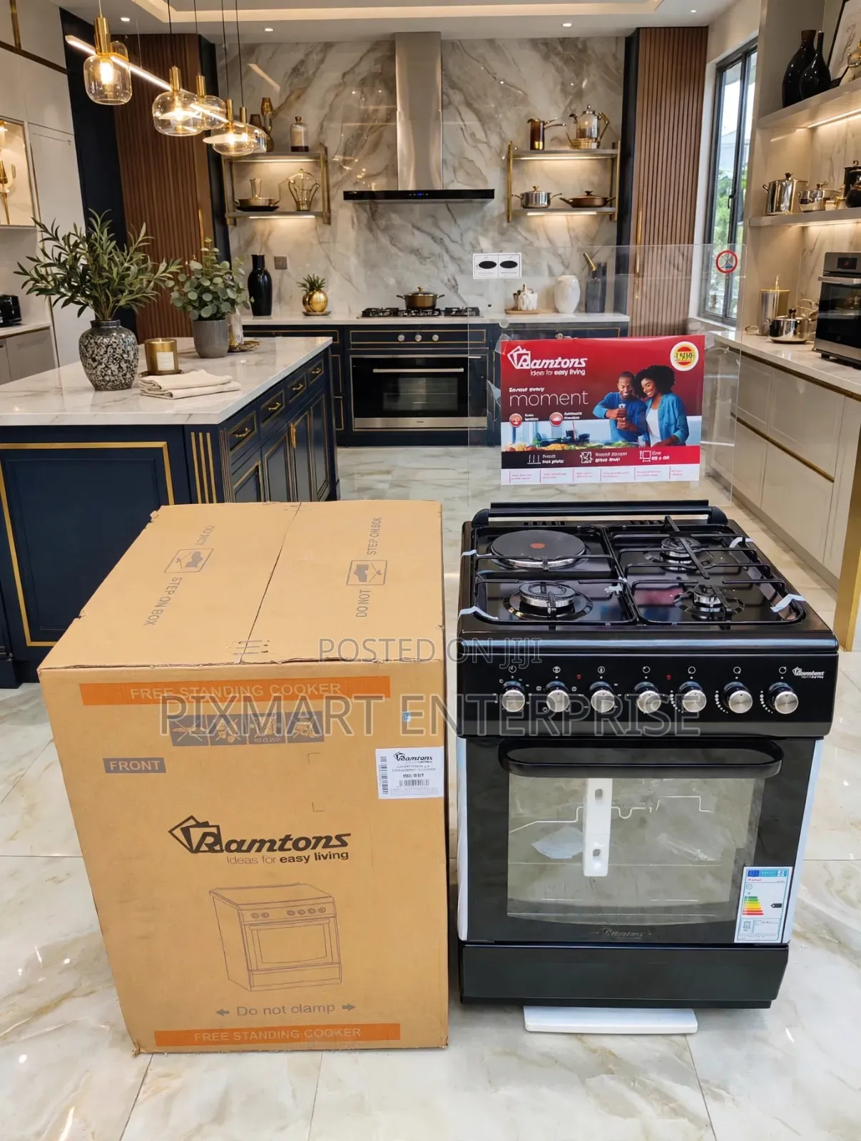 Ramtons 60x60 Gas Cooker With Electric Hotplate and Rotisserie
