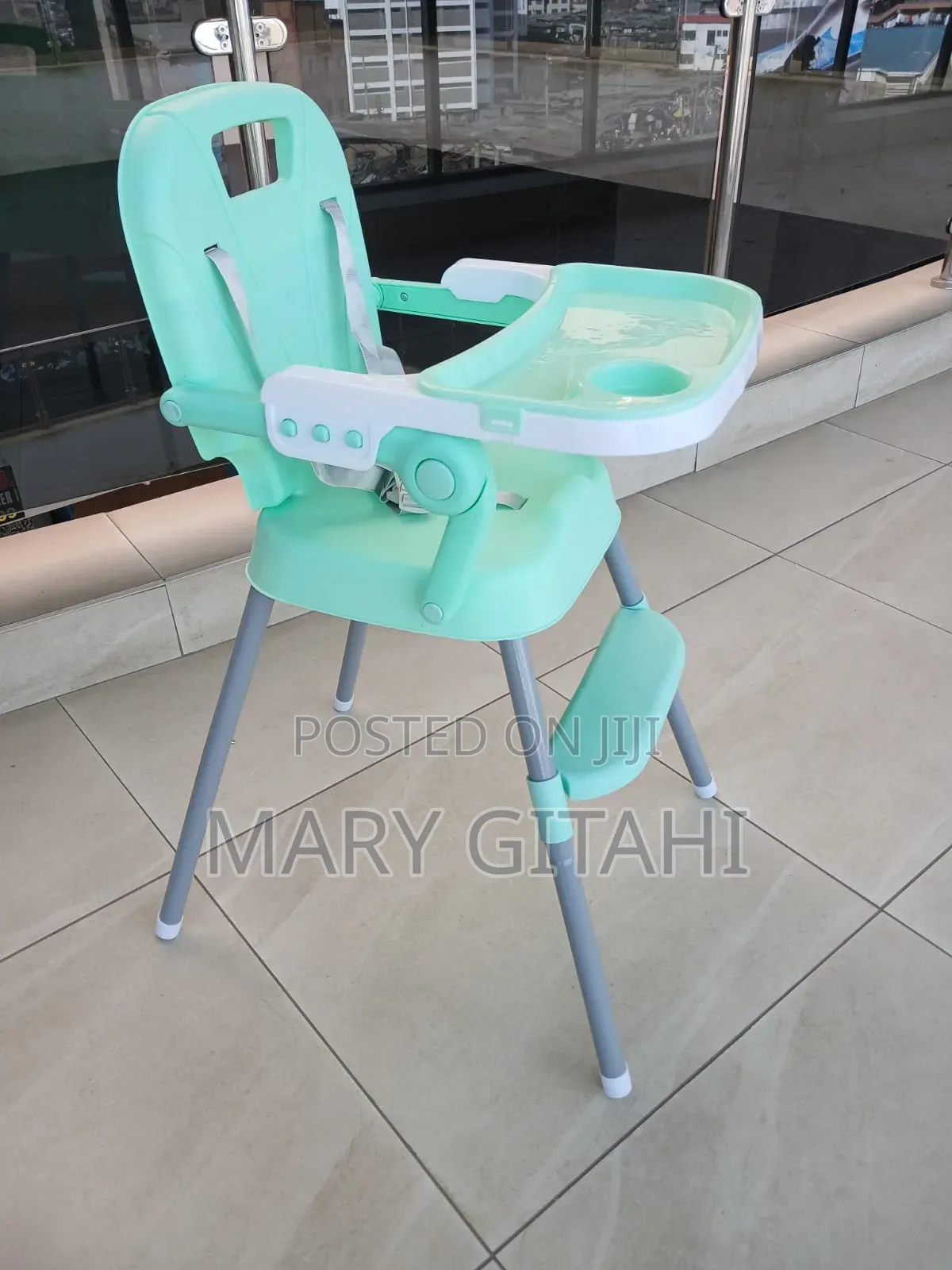 *Feeding Chair *Feeding Chair Grey Green and Pink**