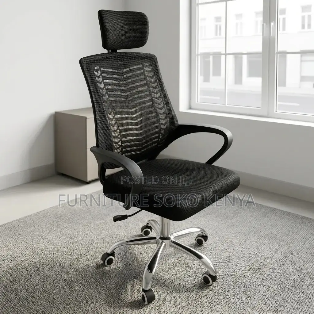 Office Chair : Ergonomic Mesh Office Chair-Headrest